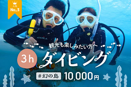 【石垣島・3時間】初心者歓迎！幻の島上陸＆体験ダイビング - 気軽に楽しみたい人に最適！【無料器材レンタル＆写真データ】