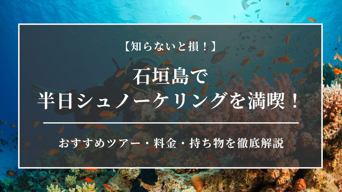 石垣島で半日シュノーケリングを満喫！おすすめツアー・料金・持ち物を徹底解説
